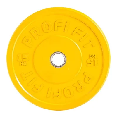 Диск для штанги каучуковый, цветной PROFI-FIT D-51 15 кг