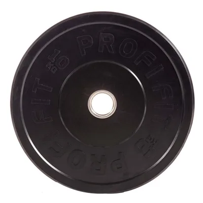 Диск для штанги каучуковый, черный, PROFI-FIT D-51 10 кг