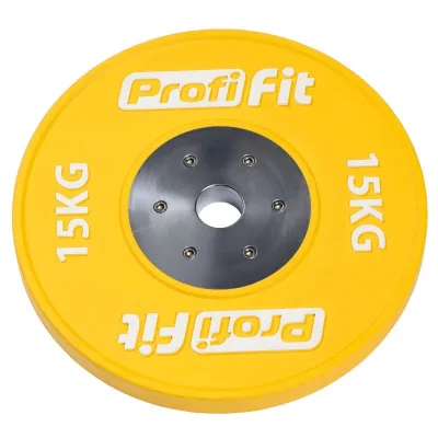 Диск профессиональный обрезиненный цветной D51 мм PROFI-FIT 15 кг