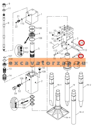 Стопор пальца инструмента и втулки гидромолота Delta F-10 DF10B-0160, аналог, Корея, OK TECH