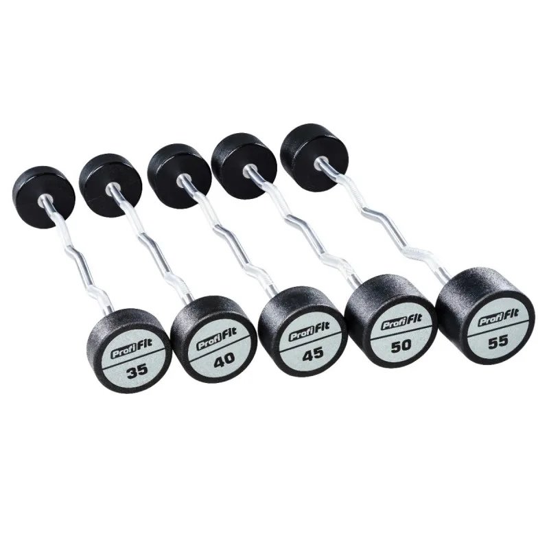 Набор изогнутых полиуретановых штанг (шаг 5 кг, 5 шт) PROFI-FIT 35-55 кг