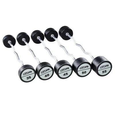 Набор изогнутых полиуретановых штанг (шаг 5 кг, 5 шт) PROFI-FIT 35-55 кг