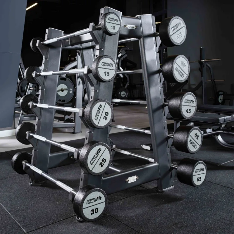 Набор прямых полиуретановых штанг (шаг 5 кг, 5 шт) PROFI-FIT 10-30 кг