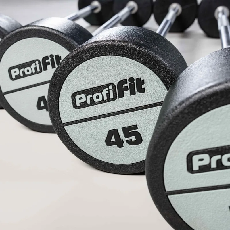Набор прямых полиуретановых штанг (шаг 5 кг, 5 шт) PROFI-FIT 35-55 кг