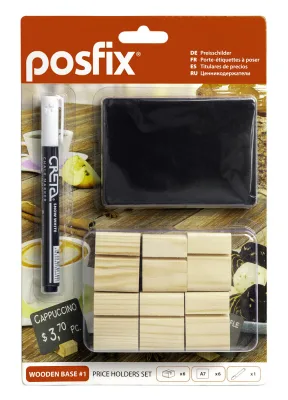 POSFIX. Набор держателей ценников WOODEN BASE #1