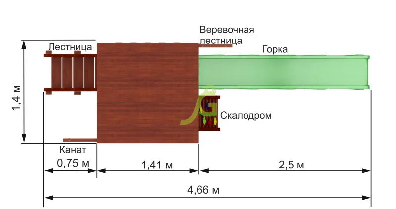 Детская площадка IgraGrad Панда Фани Tower скалодром