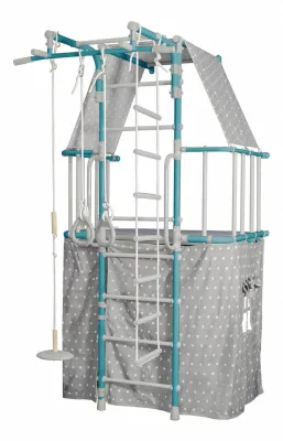 Детский спортивный комплекс Индиго Pastel бирюзовый-серый