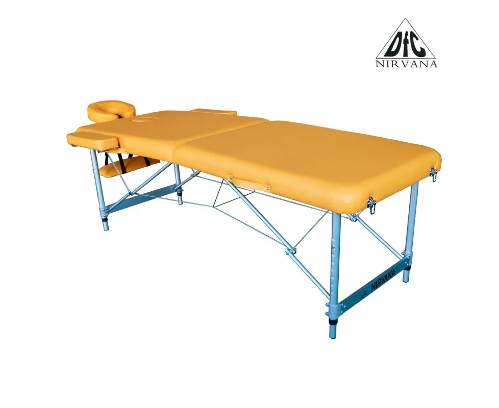 Массажный стол DFC NIRVANA, Elegant LUXE, 186х70х4 см, алюм. ножки, цвет горчичный (Mustard)