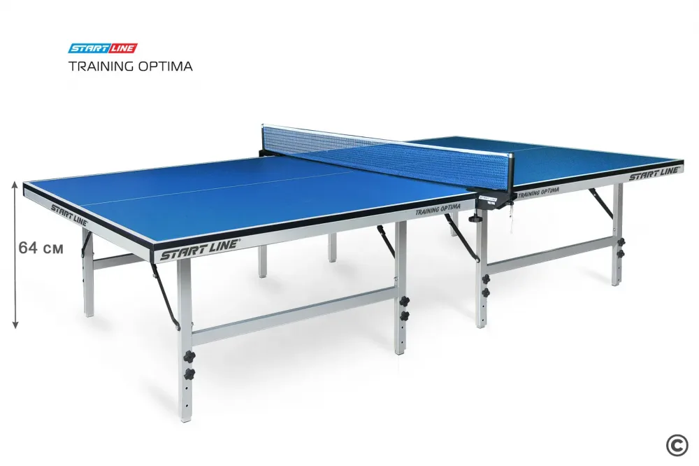 Теннисный стол START LINE TRAINING OPTIMA 22 мм, без сетки, на роликах, складные регулируемые опоры