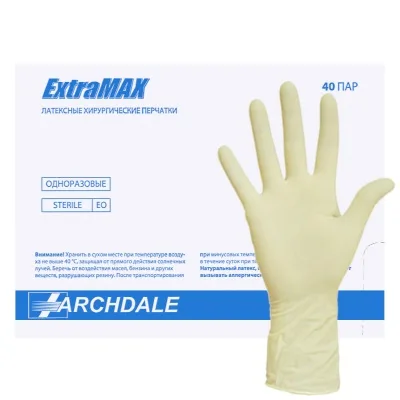 Перчатки хирургические ExtraMAX латексные неопудренные стерильные, р. 7,0