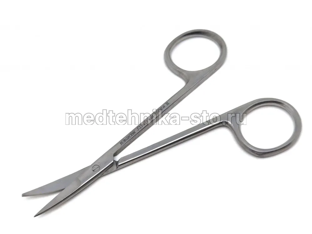 Ножницы остроконечные вертикально-изогнутые, 100 мм, Surgicon