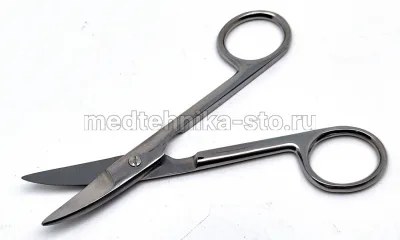 Ножницы для теменно-воротниковой зоны, изогнутые, 150 мм.