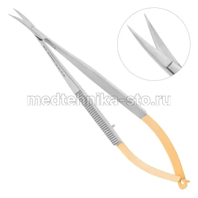 Ножницы CASTROVIEJO TC микрохирургические изогн. 140 мм Германия