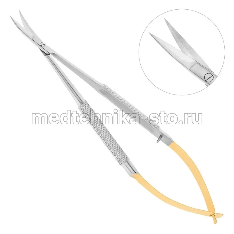 Ножницы CASTROVIEJO-GOMEL TC микрохирургические изогн.140 мм Германия