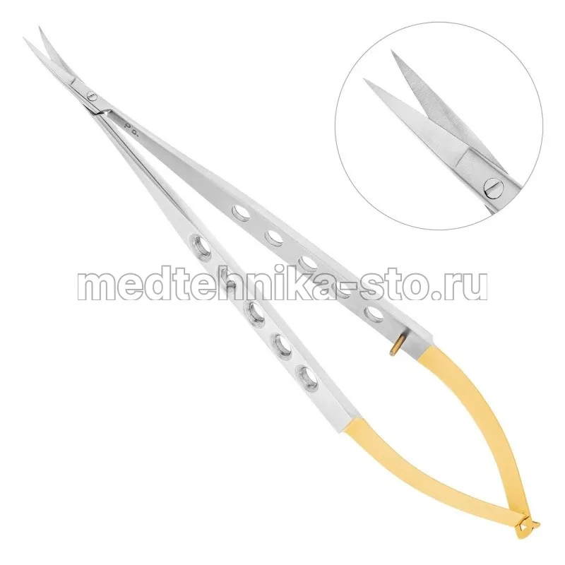 Ножницы MICRO-SCISSORS TC микрохирургические изогн.170 мм Германия