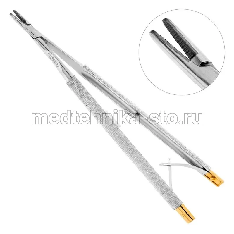 Иглодержатель ТВС прямой Castroviejo-Gomel TC, 160 мм Германия
