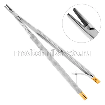 Иглодержатель ТВС прямой Castroviejo-Gomel TC, 160 мм Германия