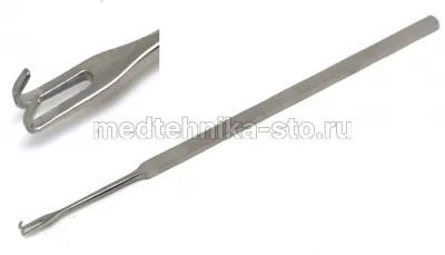 Крючок глазной  двузубый тупой, 3,5 мм