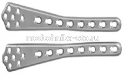 Пластина опорная мыщелковая с УС, дл.260 мм, 10 отв.