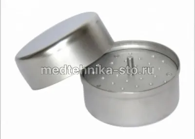 Лоток стоматологический круглый с крышкой, с укладкой для эндоканального инструмента