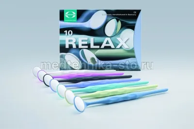 Зеркала ультра яркие RELAX FS Ultra с ручкой, №4, уп 10 шт Германия