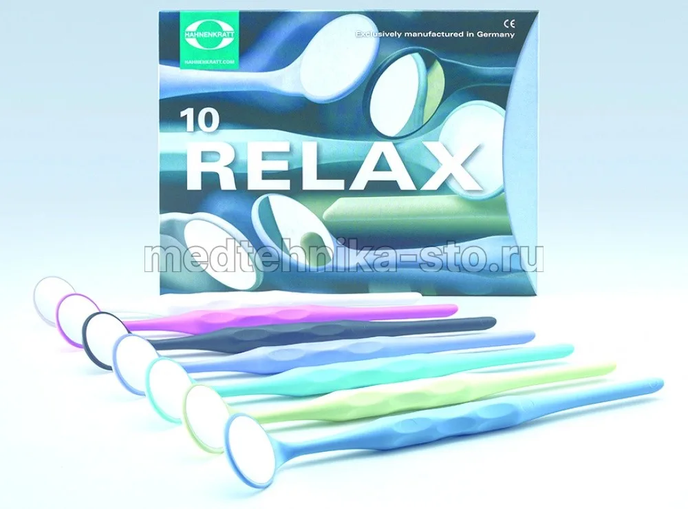 Зеркала родиевые Relax FS Rhodium с ручкой, №4, уп 10 шт Германия