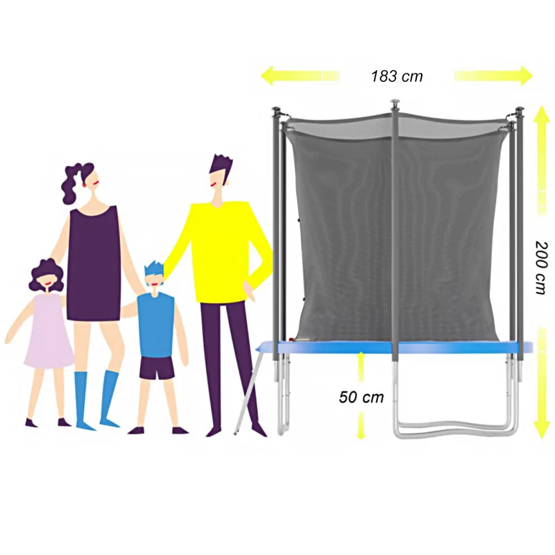 Батут Trampoline STOCK 6 ft JUMP4FUN с внешней защитной сеткой