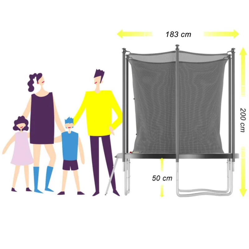 Батут Trampoline STOCK 6 ft JUMP4FUN с внешней защитной сеткой