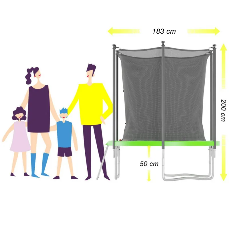 Батут Trampoline STOCK 6 ft JUMP4FUN с внешней защитной сеткой