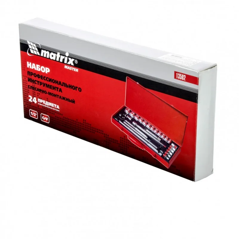 Набор шоферский с квадратом (24пр) 1/2" MATRIX 13582