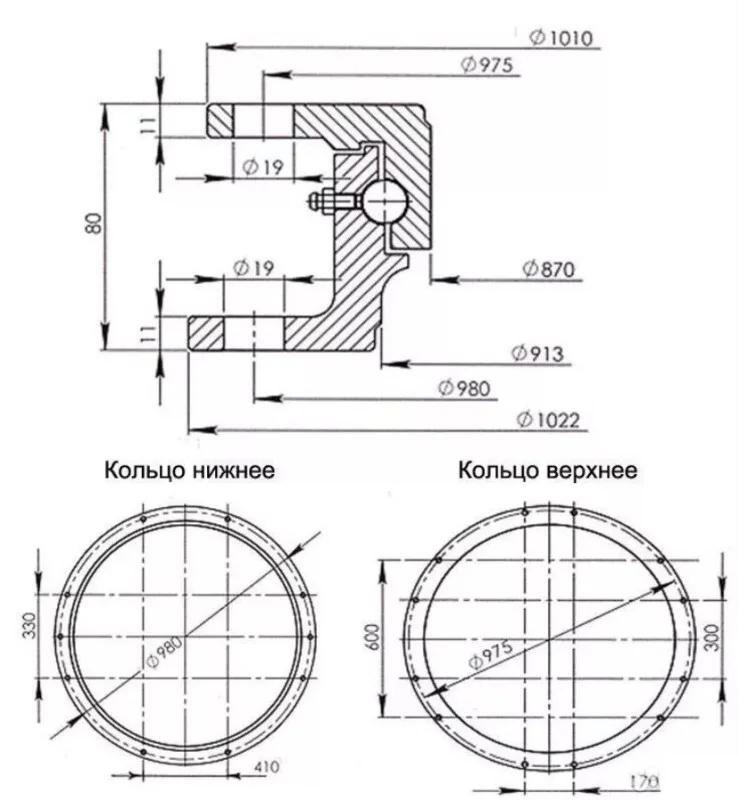 Круг поворотный  КАМАЗ/НЕФАЗ СЗАП, отверстия 10х12