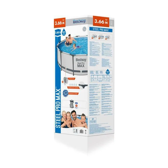 Каркасный бассейн Bestway Steel Pro Max 366х100см, 9150л, фил.-насос 2006л/ч