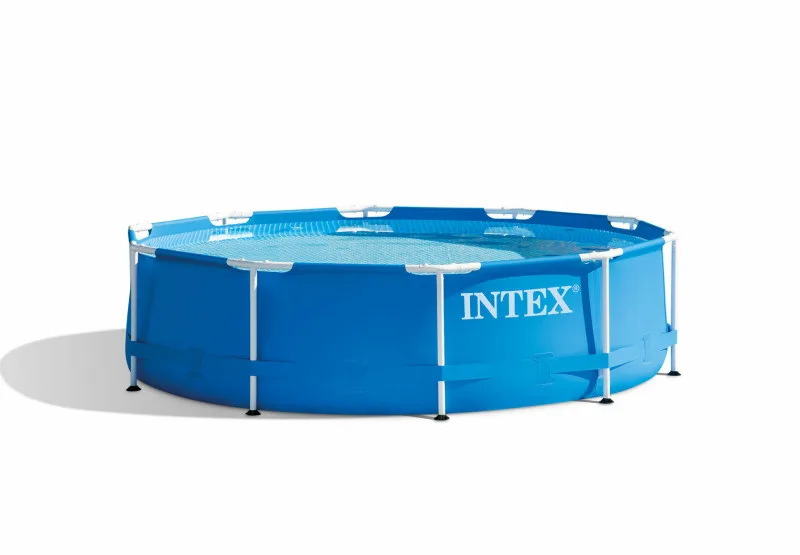 Каркасный бассейн Intex Metal Frame 457х122см, 16805л, фил.-насос 3785л/ч, лестница, тент, подстилка