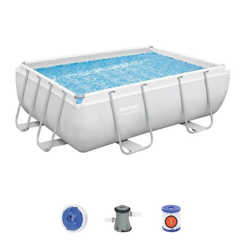 Каркасный бассейн Bestway Power Steel 282х196х84см, 3662л, фил.-насос 1249л/ч, попл.-дозатор