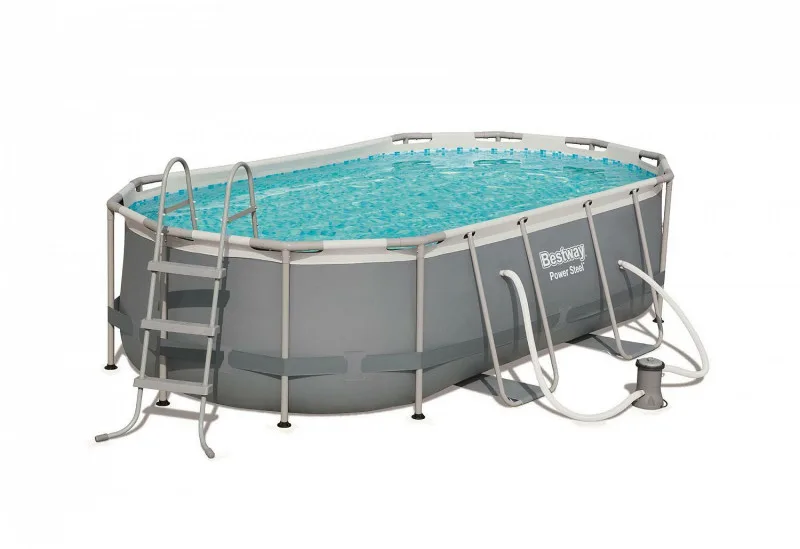 Каркасный бассейн Bestway Power Steel 427х250х100см, 7250л, фил.-насос 2006л/ч, лестница, попл.-дозатор