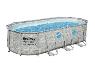 Каркасный бассейн Bestway Power Steel 549х274х122см 13430л, фил.-нас 5678л/ч, лестн, тент, попл-доз