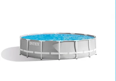 Каркасный бассейн Intex Prism Frame 457х107см, 14614л, фил.-насос 3785л\ч, лестница, тент, подстилка