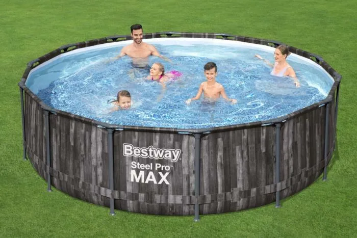 Каркасный бассейн Bestway Steel Pro Max 427х107см, 13030л, фил.-насос 3028л/ч, лестница, тент