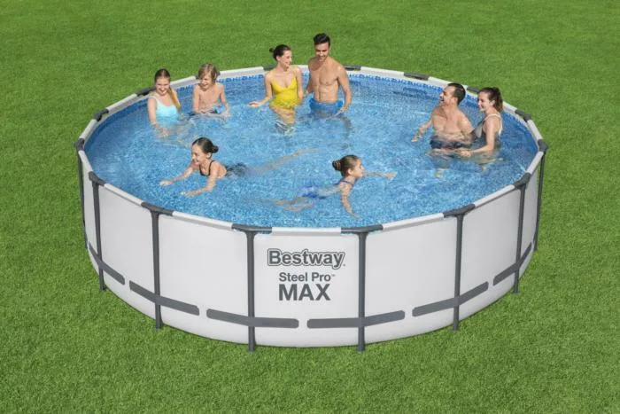 Каркасный бассейн Bestway Steel Pro Max 488х122см, 19480л, фил.-насос 5678л/ч, лестница, тент