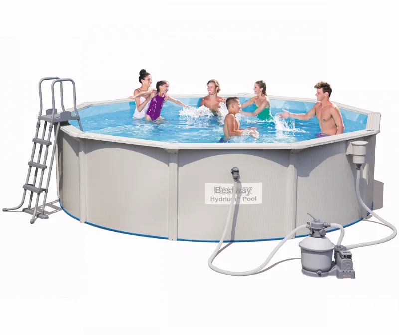 Стальной бассейн Bestway Hydrium 460х120см, 17430л, песч.фил.-нас. 5678л/ч, лестн., тент, подст., попл.-доз