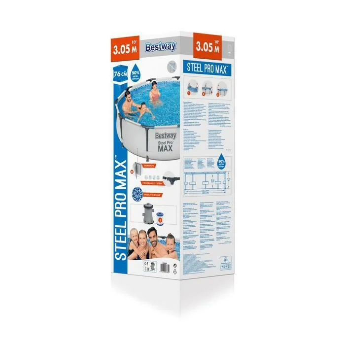 Каркасный бассейн Bestway Steel Pro Max 305х76см, 4678л, фил.-насос 1249л/ч (56408 BW)
