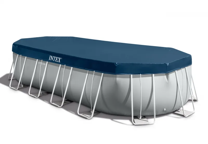 Каркасный бассейн Intex Prism Frame 610х305x122см "Oval" 18202л, фил.-насос 5678л\ч, лестн., тент, подст (26798)