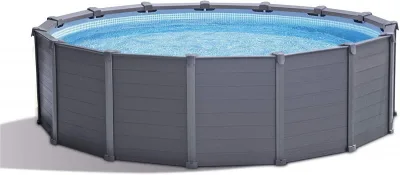 Каркасный бассейн 478х124см Intex "Graphite Gray Panel" 16805л, песч.фил.-нас. 4500л\ч, лестн, тент, подстилка (26384)