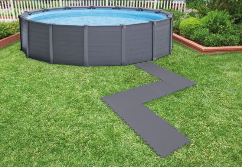 Каркасный бассейн 478х124см Intex "Graphite Gray Panel" 16805л, песч.фил.-нас. 4500л\ч, лестн, тент, подстилка (26384)