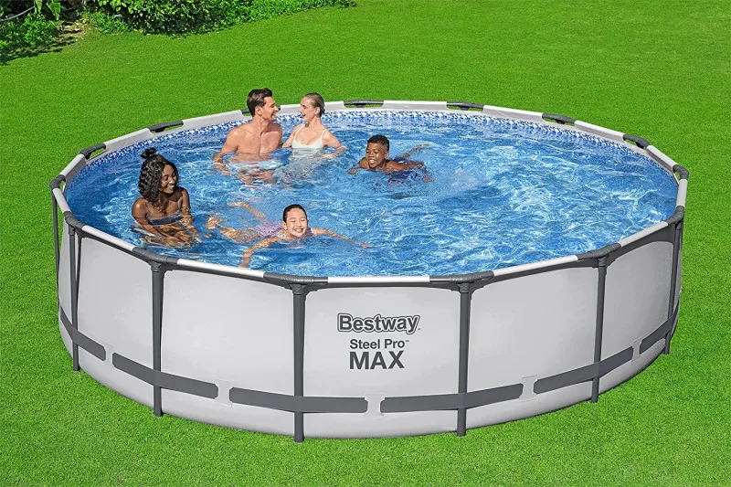 Каркасный бассейн Bestway Steel Pro Max 396х122см, 12690л, фил.-насос 3028л/ч, лестница, тент 5618W BW)