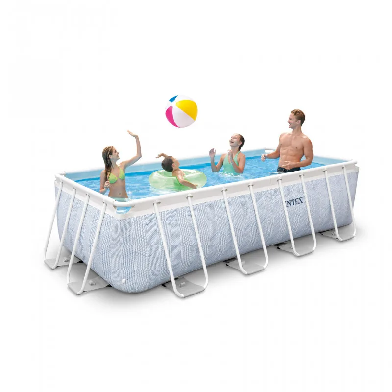 Каркасный бассейн Intex Chevron Prism Frame 400х200х100см, 6836л, фил.-нас. 2006л\ч, лестница
