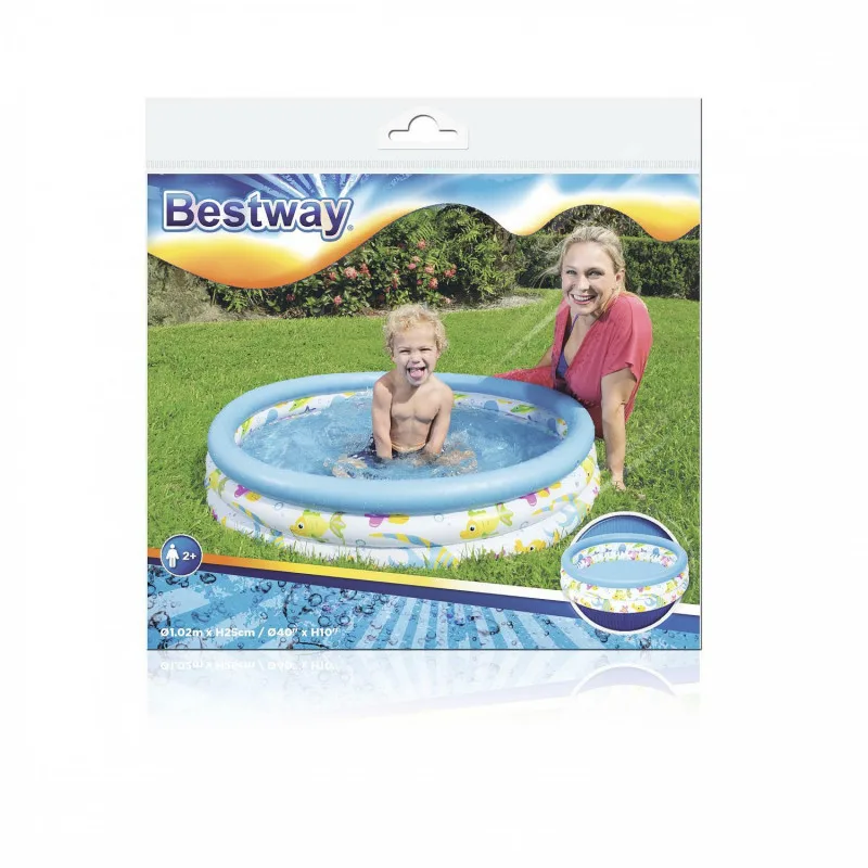 Детский надувной бассейн Bestway 102х25см "Океан" 101л, от 2 лет
