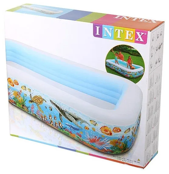 Детский надувной бассейн Intex 305х183х56см "Тропический риф" 1050л, от 6 лет