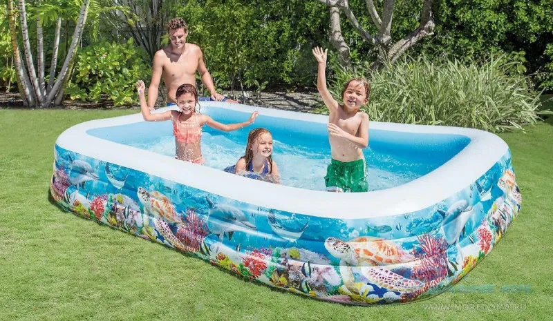 Детский надувной бассейн Intex 305х183х56см "Тропический риф" 1050л, от 6 лет