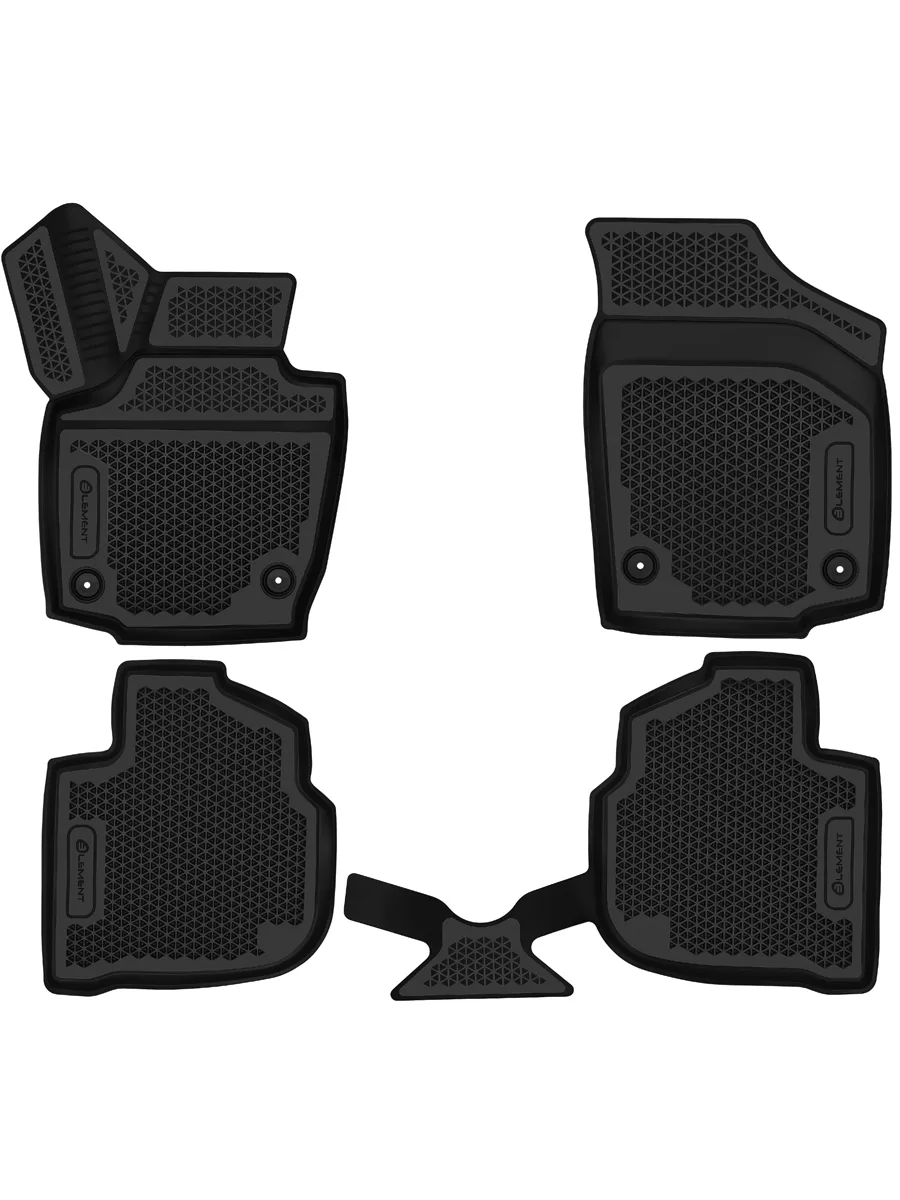 Коврики 3D EVA (ЭВА) в салон для SKODA Rapid 2020- / VOLKSWAGEN Polo VI, 2020-, Лифтбек, EVA, 4 шт. (полиуретан) / Шкода Рапид